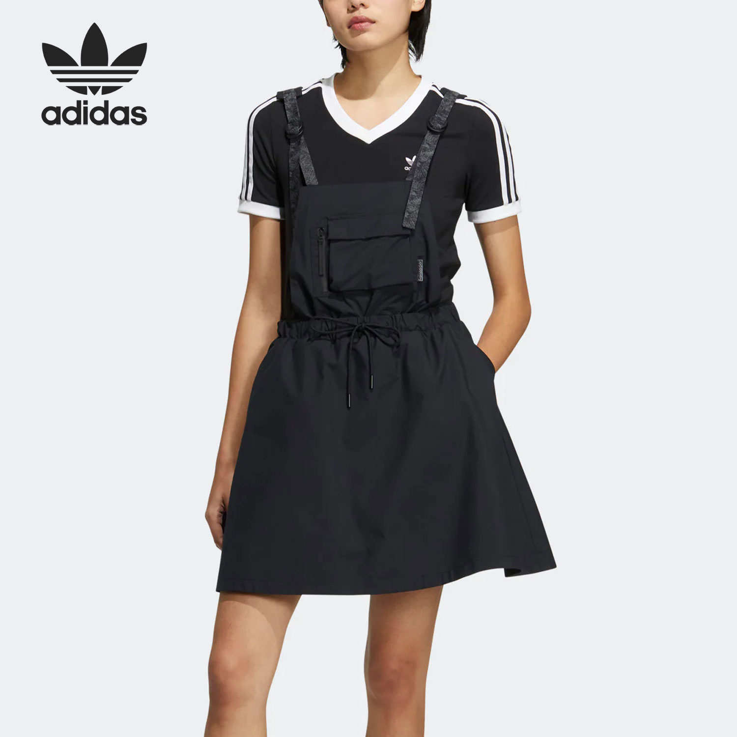 阿迪达斯女子休闲运动连衣裙背带