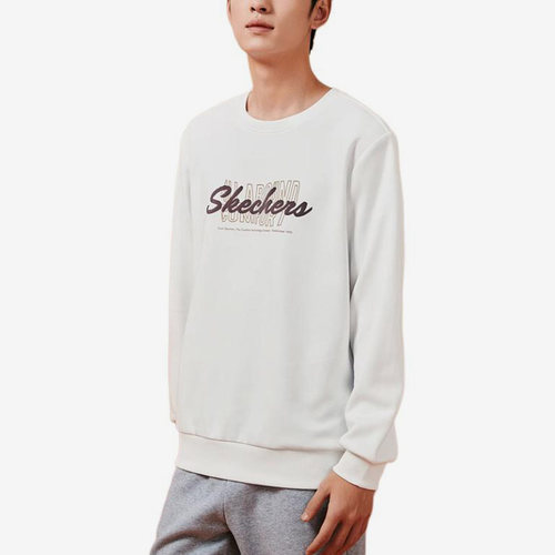 Skechers/斯凯奇正品男女同款休闲耐磨字母圆领套头宽松卫衣
