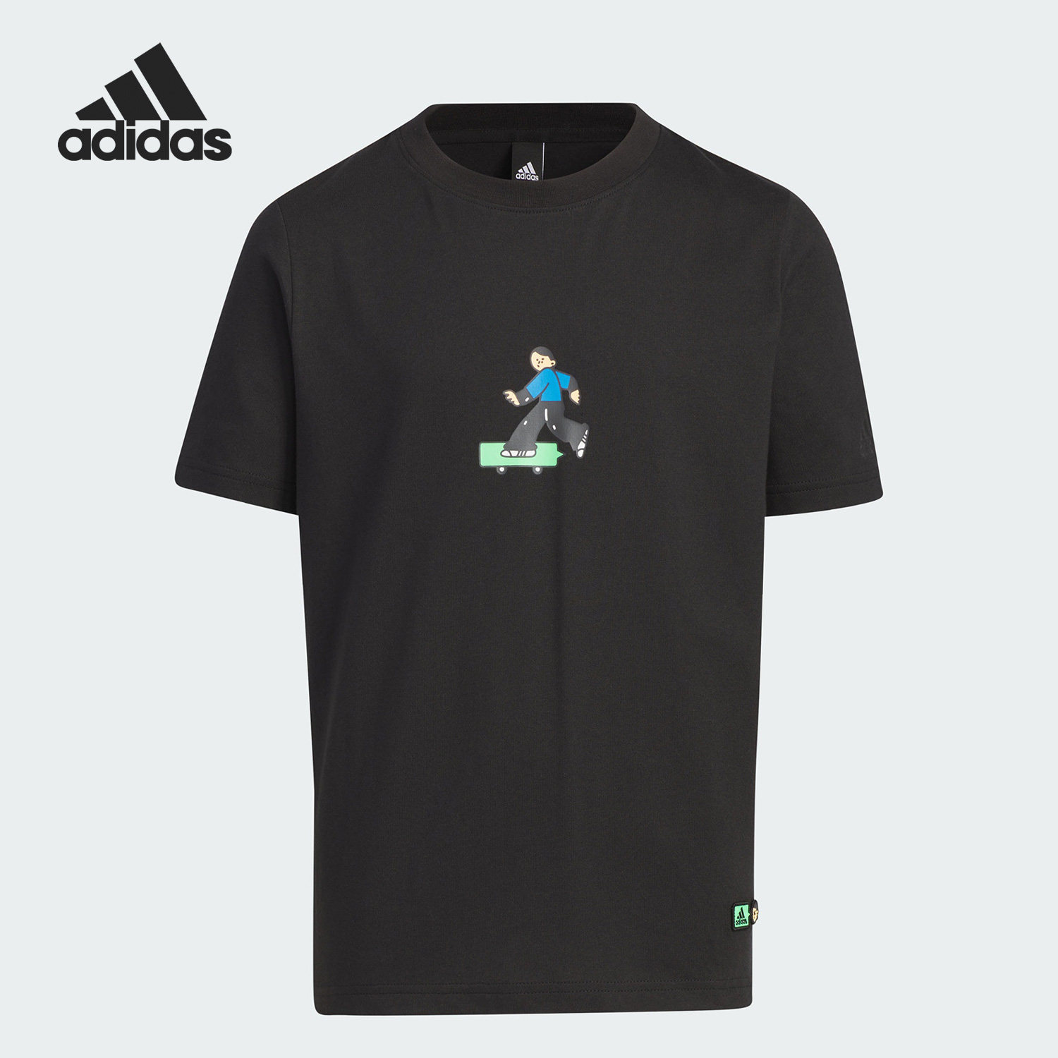 阿迪达斯大童运动圆领短袖T恤