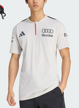 Adidas/阿迪达斯正品 新款男灰白黑色休闲清爽短袖T恤KE7324