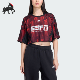 Adidas/阿迪达斯正品2026年女士时尚休闲经典短款短袖T恤KD0502