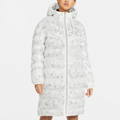 女子中长款 Nike 新款 冬季 连帽运动防风棉服CZ1910 耐克正品