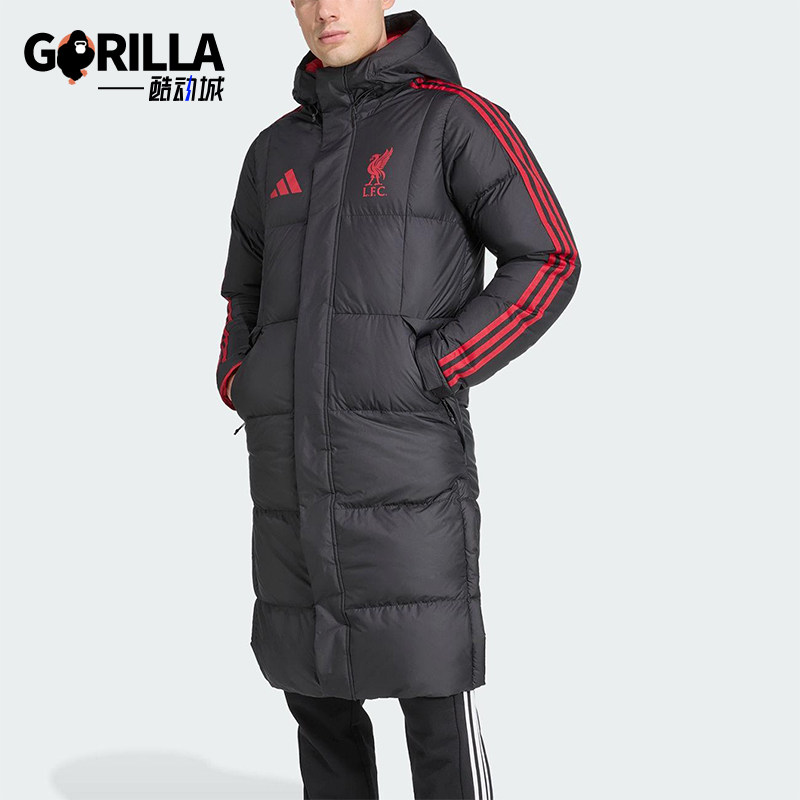 Adidas/阿迪达斯正品冬季男士长款利物浦足球运动羽绒服JW0966