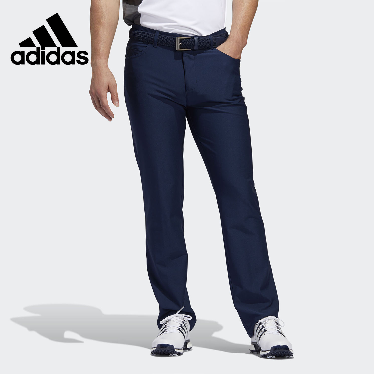 Adidas/阿迪达斯官方正品男子高尔夫时尚修身运动休闲长裤 FJ9857-封面