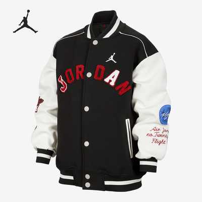 Nike/耐克正品JORDAN大童拼接时尚针织印花棒球服IF3746-010