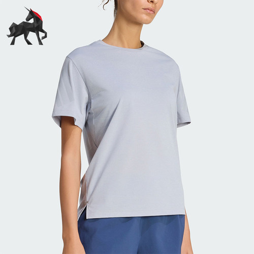 Adidas/阿迪达斯正品2026女士透气运动经典跑步经典圆领T恤KF2699