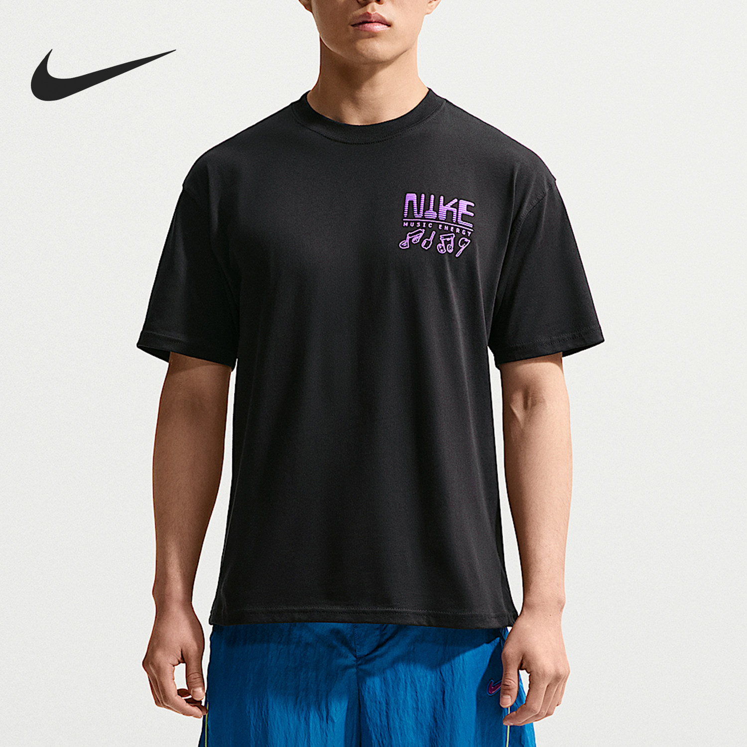 Nike/耐克男生夏季休闲运动透气百搭涂鸦印花短袖T恤IH1370-010