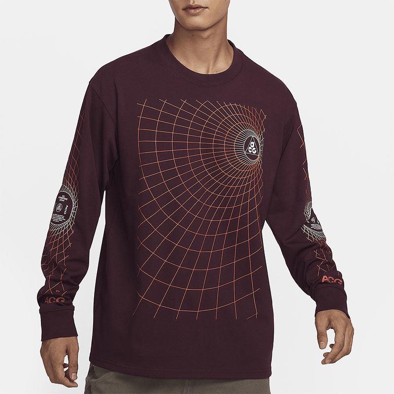 耐克男士宽松印花运动长袖