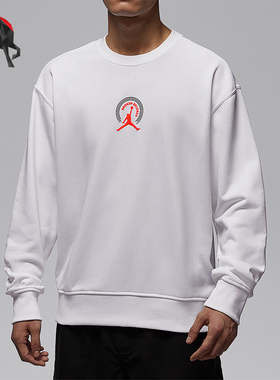 Nike/耐克正品JORDAN男士印花日常耐穿圆领针织卫衣IQ2981-100