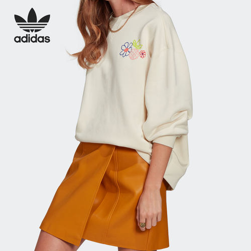 阿迪达斯三叶草女休闲卫衣套头衫
