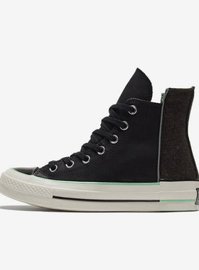Converse匡威 高帮休闲女款帆布鞋经典黑纯色拼接解构 569435C