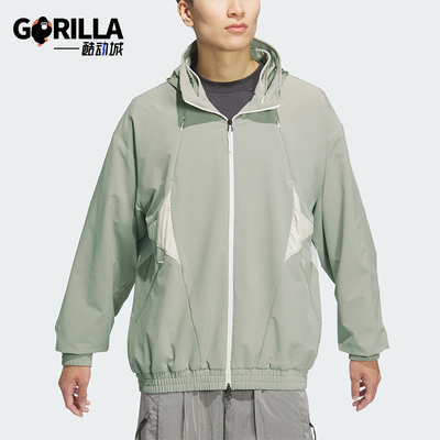 阿迪达斯男士梭织立领休闲外套