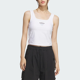 阿迪达斯正品 修身 2025夏季 女士休闲短款 简约背心KE5798 款 Adidas