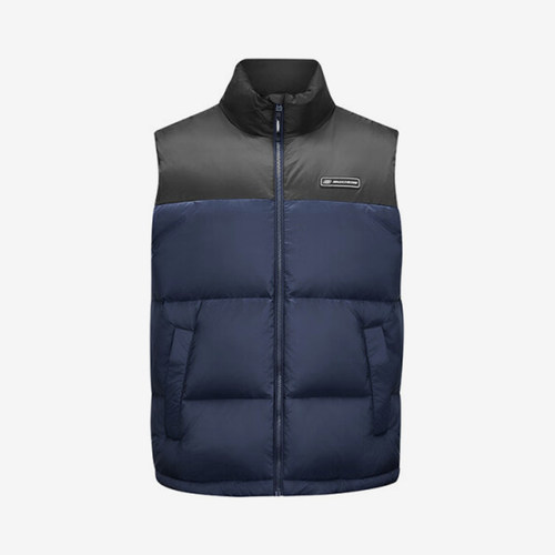 Skechers/斯凯奇正品2024新款男士保暖户外拼接休闲羽绒马甲