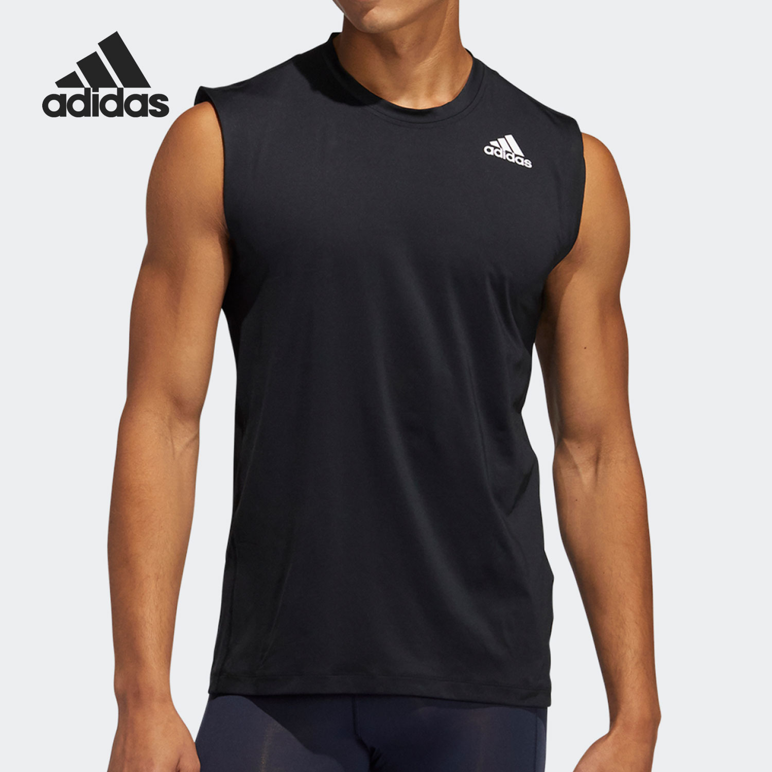 阿迪达斯男子舒适运动无袖背心
