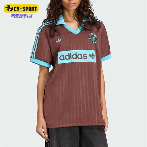 Adidas/阿迪达斯正品三叶草女士透气宽松翻领复古POLO衫JY3542