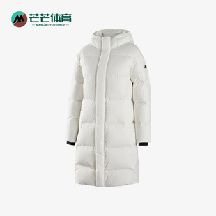 Skechers/斯凯奇正品运动休闲新款女士梭织长款保暖连帽羽绒服