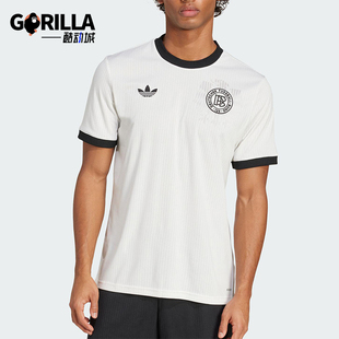 阿迪达斯正品 复古足球短袖 2025夏季 经典 JY0247 三叶草男士 Adidas