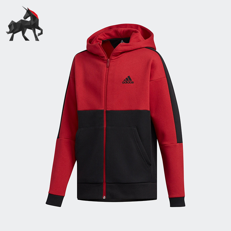 Adidas/阿迪达斯正品PORT ID HOODIE大童休闲运动针织夹克EC9234