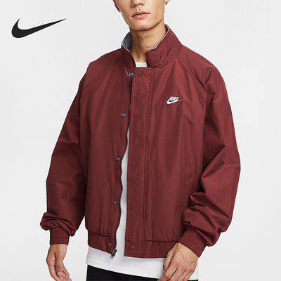 Nike/耐克正品Club Futura男士休闲立领运动宽松外套FZ0657-619