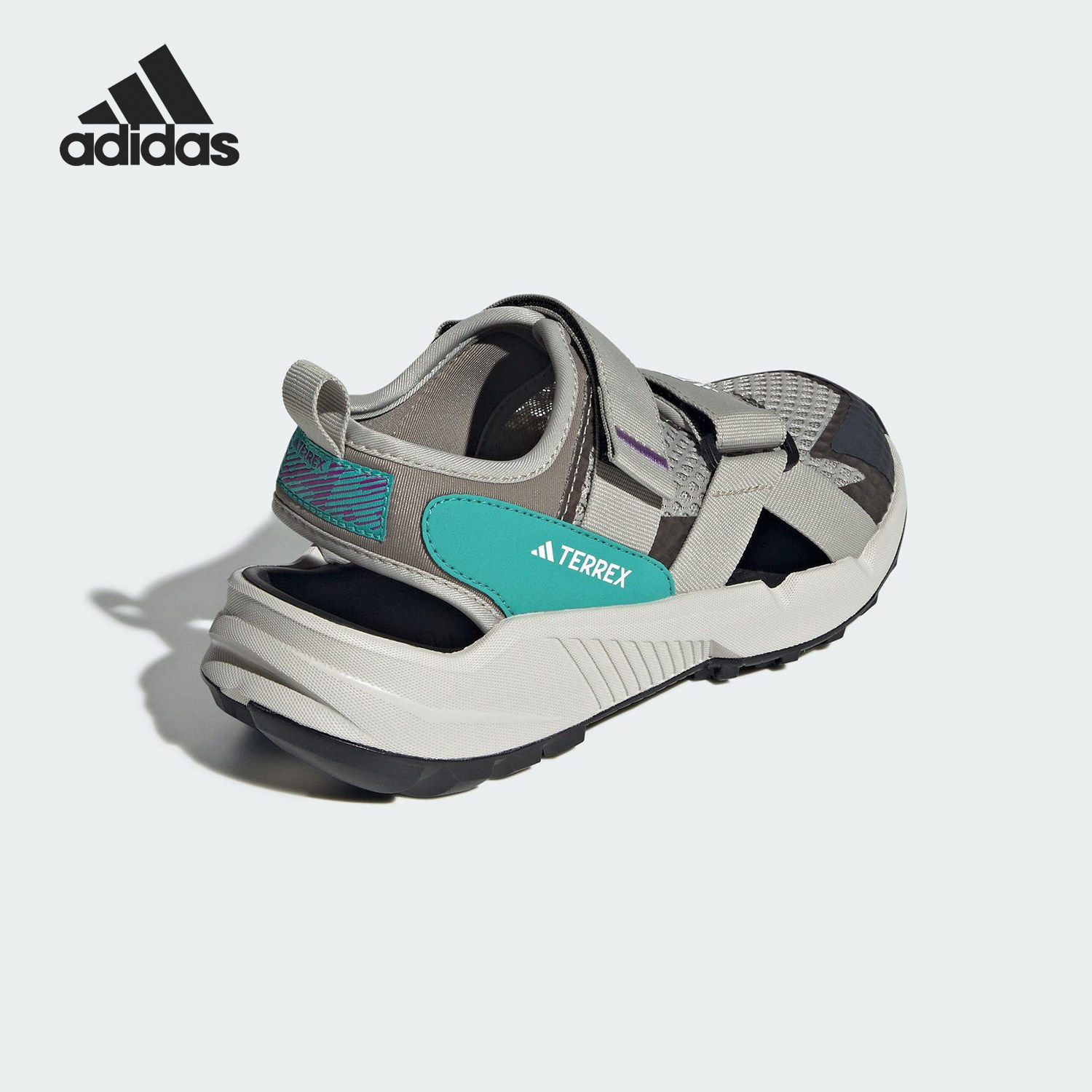 Adidas/阿迪达斯正品春季款大童低帮魔术贴沙滩凉鞋IH6377