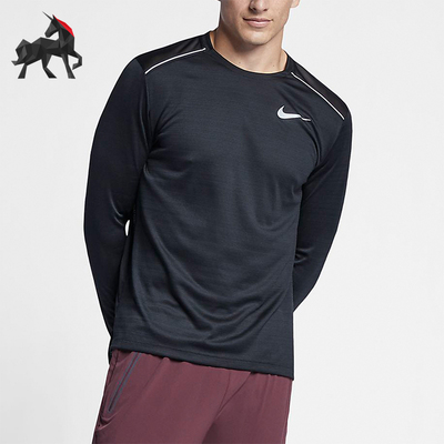 Nike/耐克正品春秋男士轻盈圆领柔软经典透气长袖T恤AJ7569-010