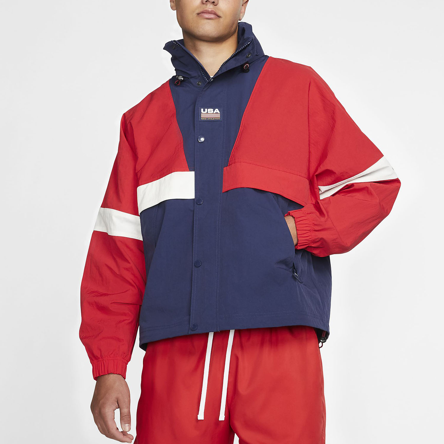 Nike/耐克正品 当季Swoosh男子复古运动撞色休闲外套 CD6374