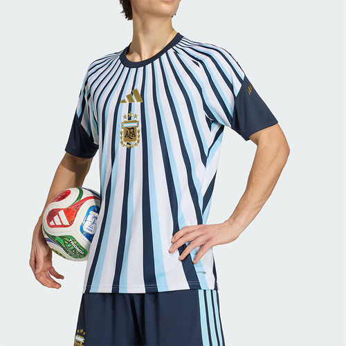 Adidas/阿迪达斯正品阿根廷队男士足球经典训练短袖球衣JY9530