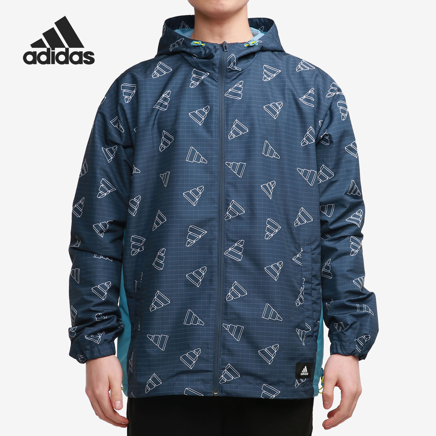 阿迪达斯男子梭织连帽夹克