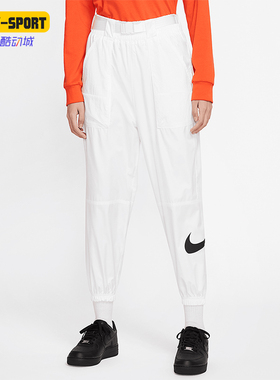 Nike/耐克正品BIGSWOOSH女士梭织简约束脚运动长裤CJ3777-100