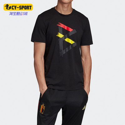 Adidas/阿迪达斯正品2025男士休闲印花圆领透气运动短袖T恤FI5418