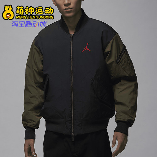 耐克男士运动拼接印花保暖棉服