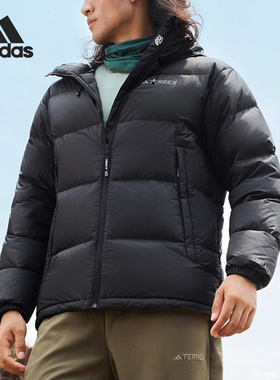 Adidas/阿迪达斯官方正品户外男士拒水防风运动鹅绒羽绒服IX7927