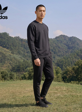 Adidas/阿迪达斯正品三叶草男士保暖圆领日常宽松卫衣JC9574