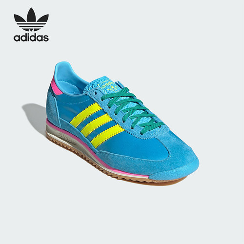 Adidas/阿迪达斯正品三叶草SL72OG新款女蓝黄色经典休闲鞋JI0196