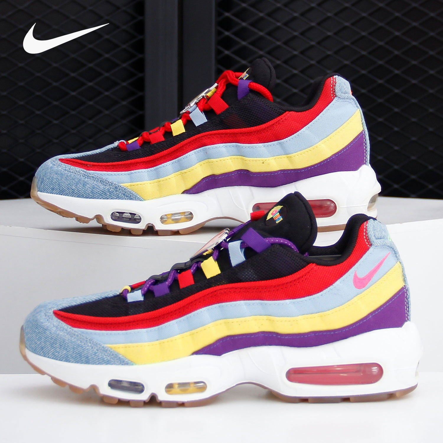 nike/耐克正品air max 95 sp太阳花爱心单宁拼色运动跑步鞋ck5669