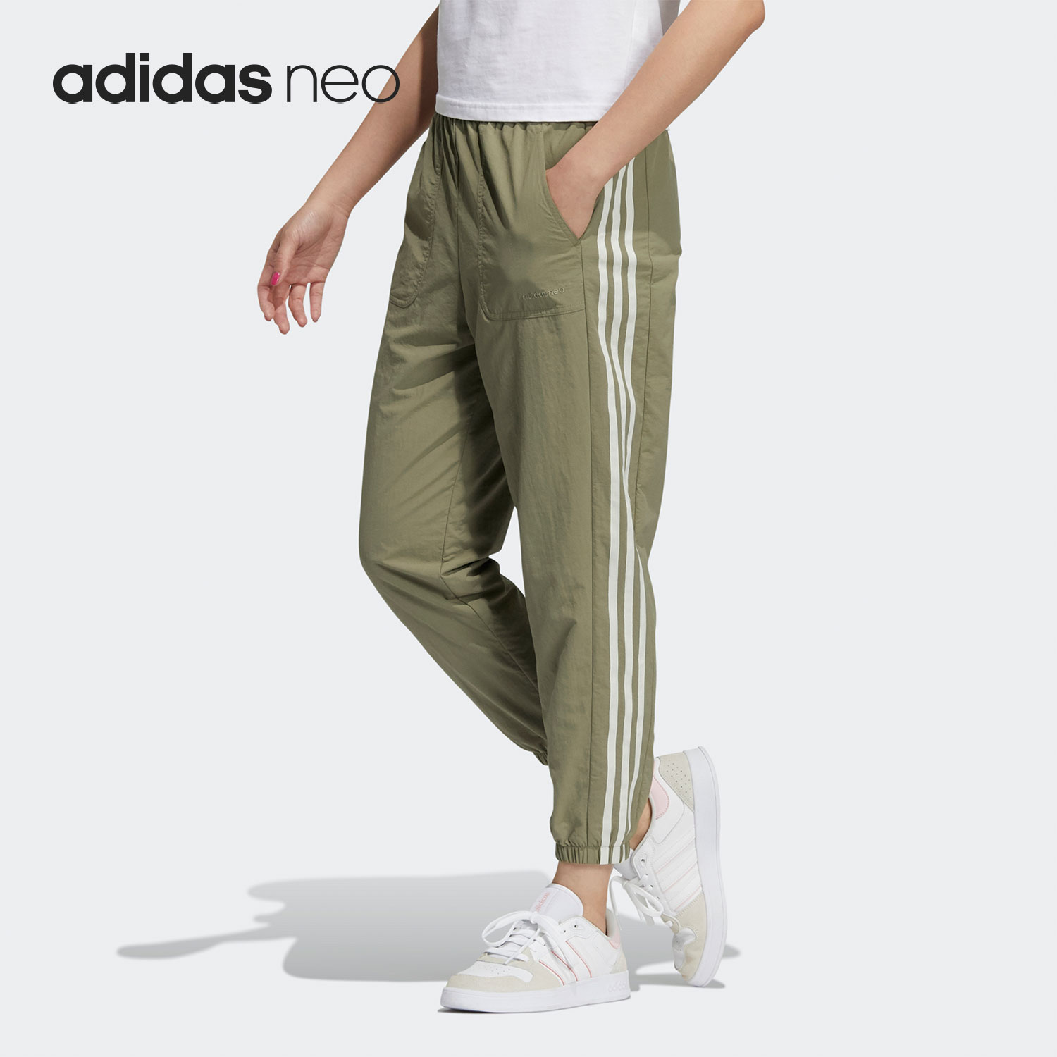 Adidas运动休闲束脚透气长裤