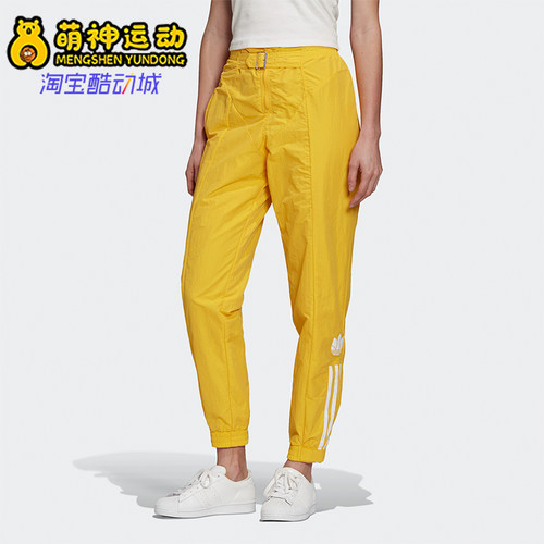Adidas/阿迪达斯正品三叶草女士经典时尚高腰印花运动长裤GF0266