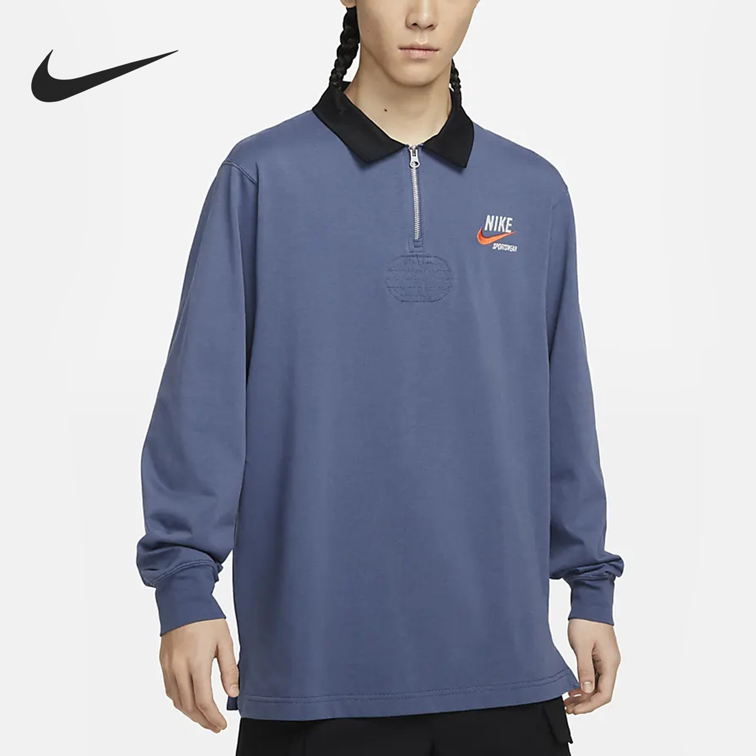 Nike/耐克官方正品春季新款男子橄榄球运动翻领卫衣DX6754-491 运动服/休闲服装 运动卫衣/套头衫 原图主图