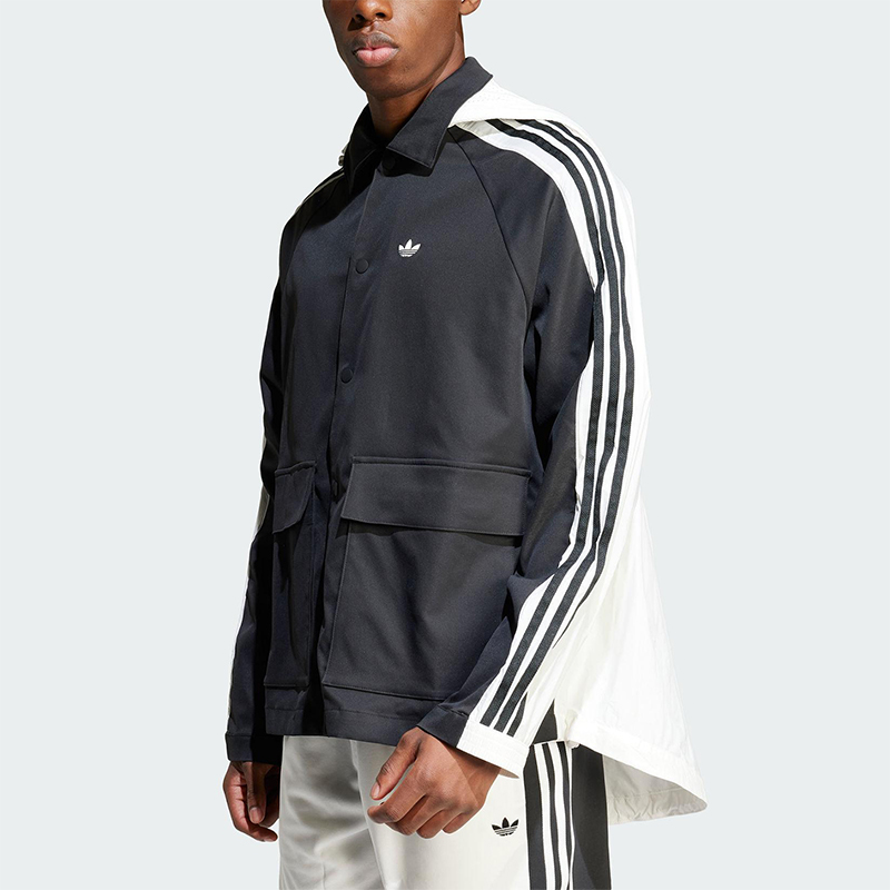 Adidas/阿迪达斯正品三叶草男士经典拼接运动翻领夹克外套KA3801