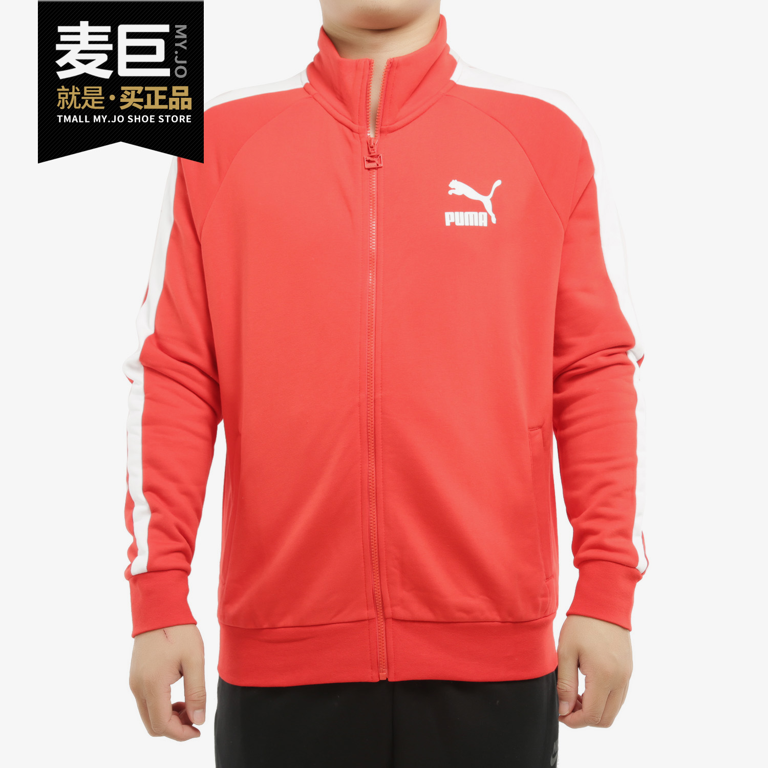 PUMA/彪马正品男子立领休闲运动经典春秋针织夹克外套 599331