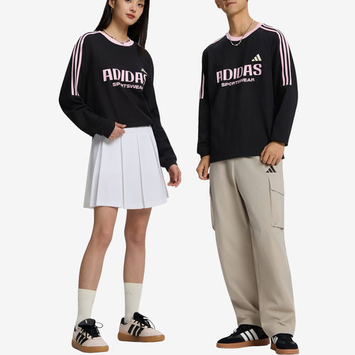 Adidas阿迪达斯正品男女休闲长袖透气圆领套头运动T恤LD8811
