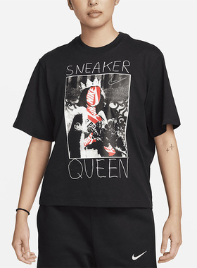 Nike/耐克正品夏季运动女子休闲圆领印花透气短袖FD2532-010