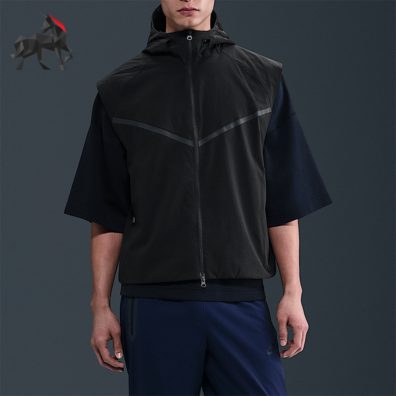 Nike/耐克正品Dri-FIT男士运动宽松透气连帽休闲马甲HV0983-010