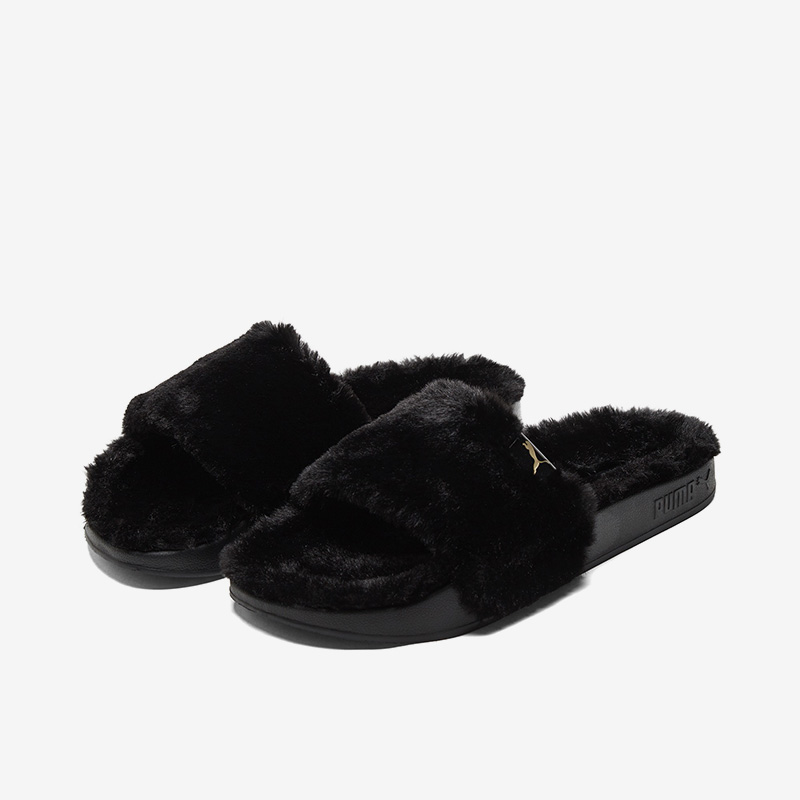 彪马女子仿皮草运动拖鞋