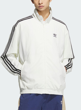 Adidas/阿迪达斯正品三叶草男士经典立领三条纹梭织外套KC1455