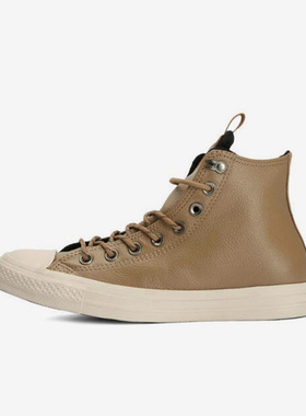 Converse匡威 复古潮流冬季牛皮加绒保暖休闲帆布鞋白棕 162385C