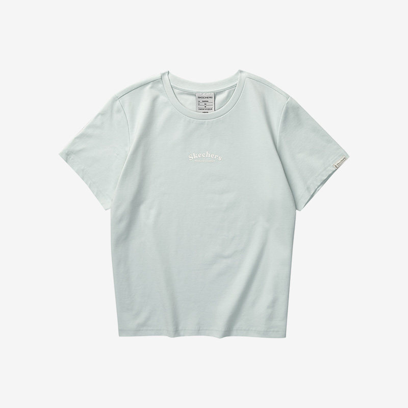 Skechers/斯凯奇正品新款女子简约舒适透气运动圆领短袖T恤,运动服/休闲服装,运动T恤,淘宝优惠券,粉丝福利购,淘宝优惠卷