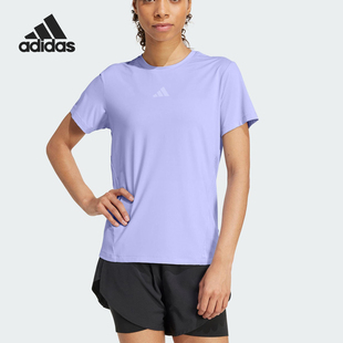 阿迪达斯正品 透气运动短袖 2025夏季 女士健身经典 JZ6280 款 Adidas