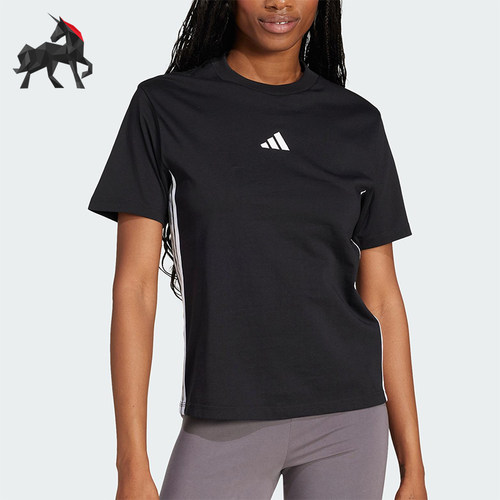 Adidas/阿迪达斯正品2025春季女士经典短款圆领宽松短袖JD0846